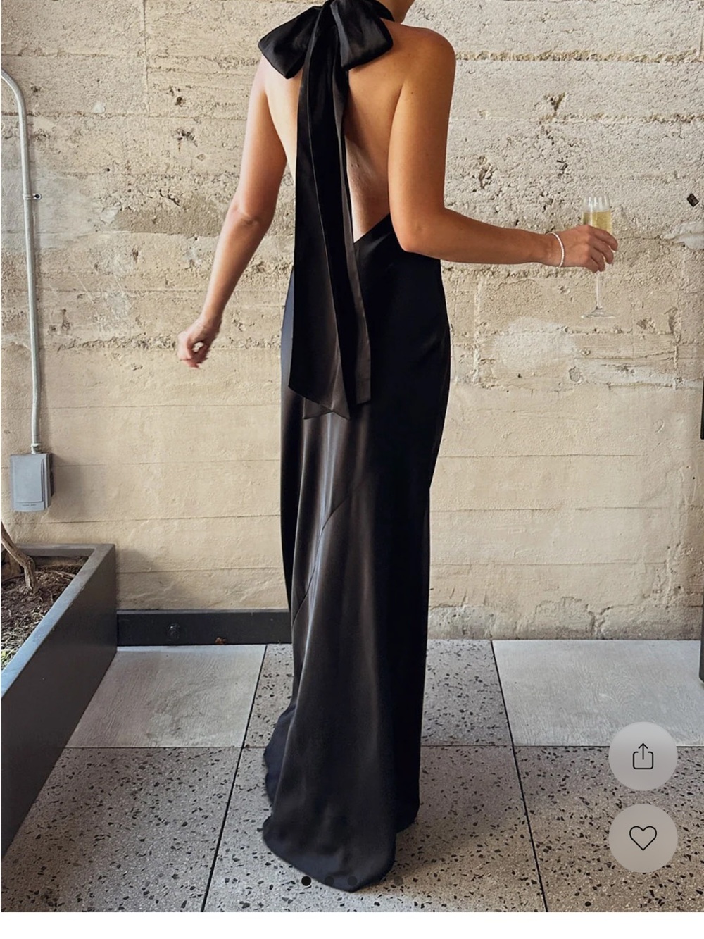 Show Me Your MuMu Lisa Maxi: Black Backless Halter Gown with Neck Bow